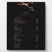 Weergave van het menu Lijst met zwarte haarSalon k Fotoplaat (Voorkant)