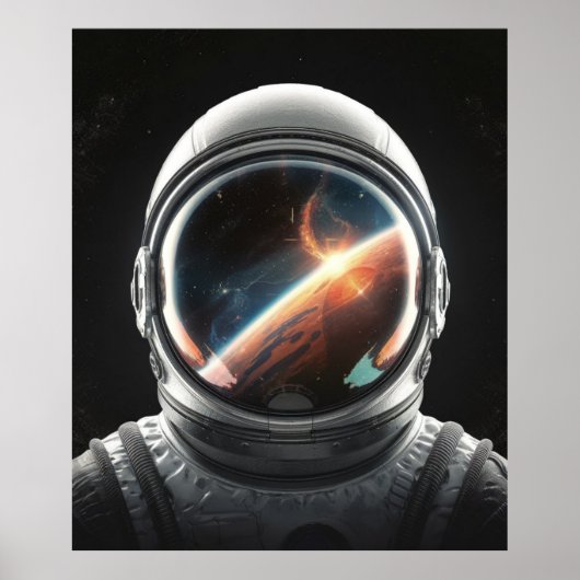 Weergave van het Universum Astronautenhelm Poster (Voorkant)