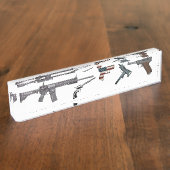 Weergave van pistool door hoogsaltire naambordje (Zijkant)