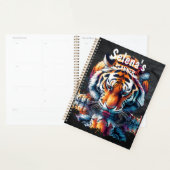 Weergave van tijger die water drinkt gepersonalise planner (Display)