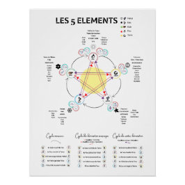 Weergave van vijf elementen van de Chinese geneesk Perfect Poster