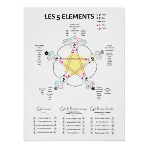 Weergave van vijf elementen van de Chinese geneesk Perfect Poster