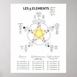 Weergave van vijf elementen van de Chinese geneesk Poster