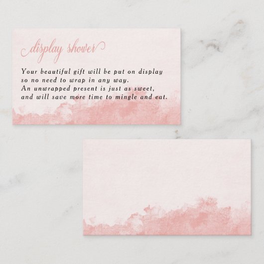 Weergave Waterverf inktwas textuurroze Informatiekaartje (Voorkant / Achterkant)