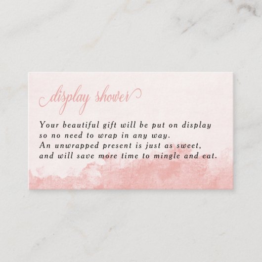 Weergave Waterverf inktwas textuurroze Informatiekaartje (Voorkant)