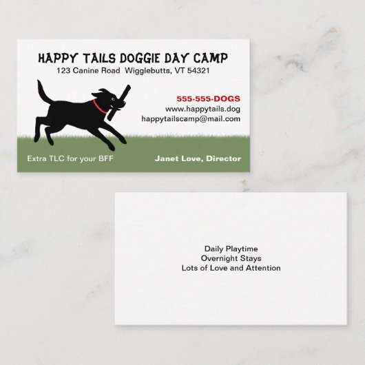 Weergave zwart labrador | Dog Pet Care Visitekaartje (Voorkant / Achterkant)
