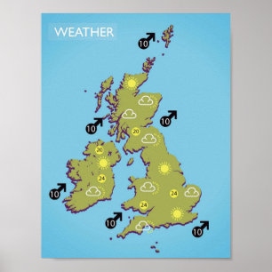 Weergavekaart Britse stijl Poster
