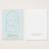 Weergavekaart met blauw gezicht voor vrouwen visitekaartje (Voorkant /achterkant)