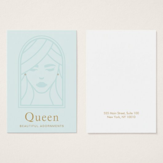 Weergavekaart met blauw gezicht voor vrouwen visitekaartje (Voorkant /achterkant)