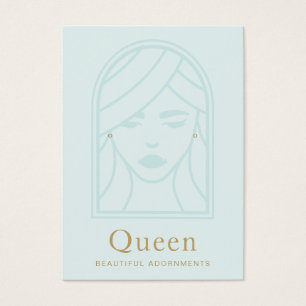Weergavekaart met blauw gezicht voor vrouwen visitekaartje