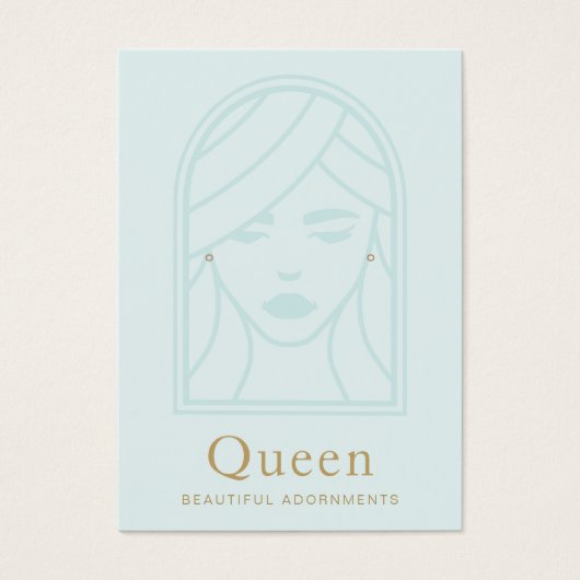 Weergavekaart met blauw gezicht voor vrouwen visitekaartje (Voorkant)