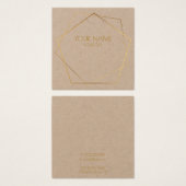 Weergavekaart voor geometrische gouden oorkonde vierkante visitekaartjes (Voorkant /achterkant)