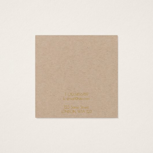 Weergavekaart voor geometrische gouden oorkonde vierkante visitekaartjes (Achterkant)