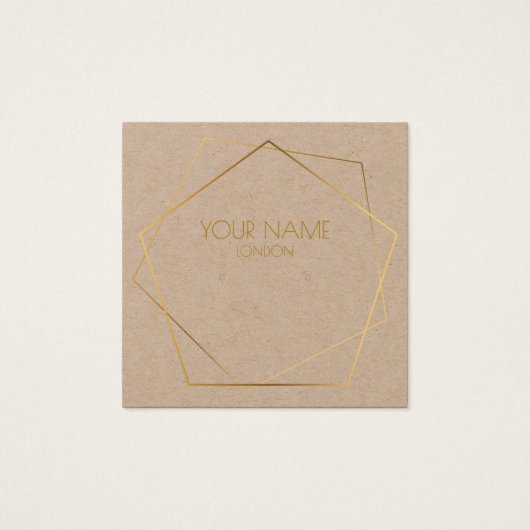 Weergavekaart voor geometrische gouden oorkonde vierkante visitekaartjes (Voorkant)