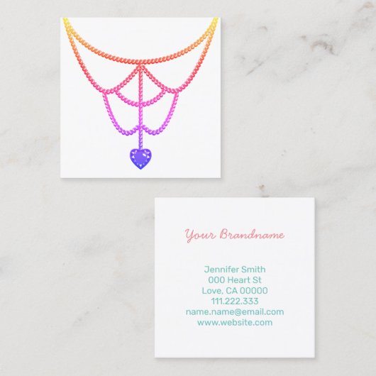 Weergaveknop kleurverloop Ombre regenboogstraal Ke Vierkante Visitekaartje (Voorkant / Achterkant)