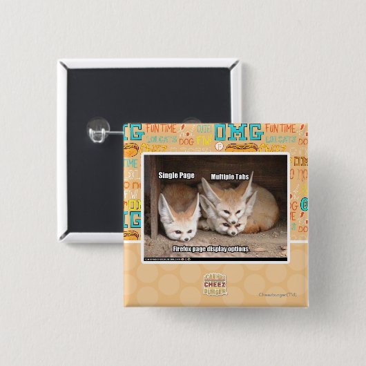 Weergaveopties pagina vierkante button 5,1 cm (Voorkant /achterkant)