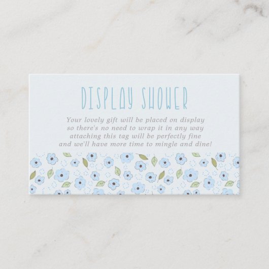 Weergaveschoon: geen omloopgedicht blauw ditsy ven informatiekaartje (Voorkant)