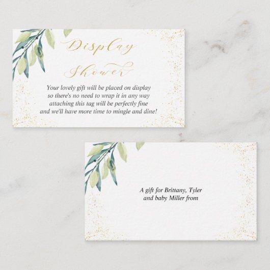 Weergaveschower: geen groene wrap, Gold-platform Informatiekaartje (Voorkant / Achterkant)