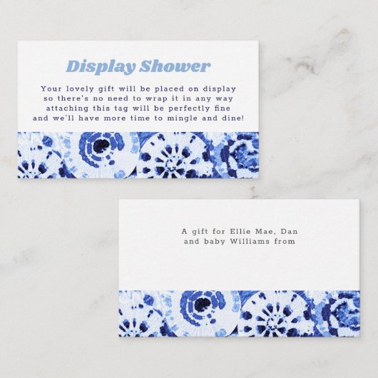 Weergaveschower: geen omhulling kleurstof blauw sh informatiekaartje (Voorkant / Achterkant)