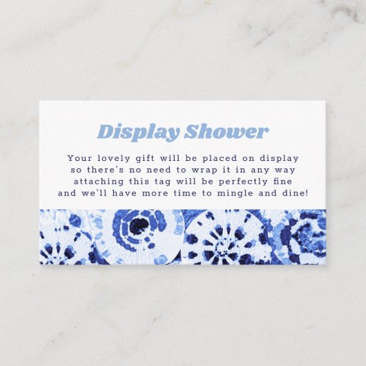 Weergaveschower: geen omhulling kleurstof blauw sh informatiekaartje (Voorkant)