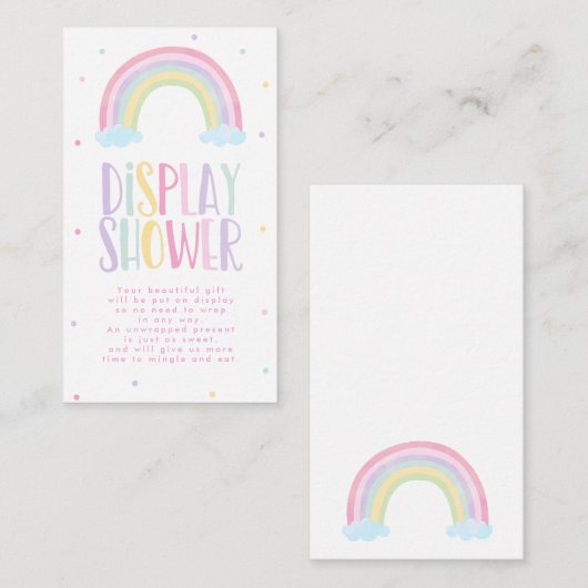 Weergaveschower voor Baby shower van pastel Informatiekaartje (Voorkant / Achterkant)