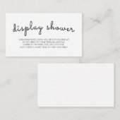 Weergaveschower: zwarte witte Baby shower behuizin Informatiekaartje (Voorkant / Achterkant)