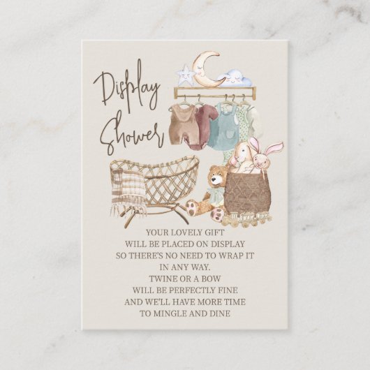 Weergaveslag Boho Nursery Gift Label Informatiekaartje (Voorkant)