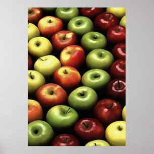 Weergegeven artistieke rode en groene appels poster