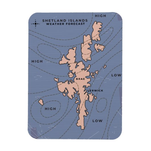 Weerkaart Shetlandeilanden Magneet (Verticaal)