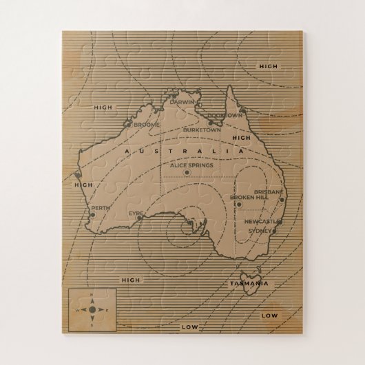 weerkaart van Australië Legpuzzel (Verticaal)