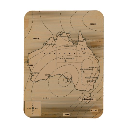 weerkaart van Australië Magneet (Verticaal)