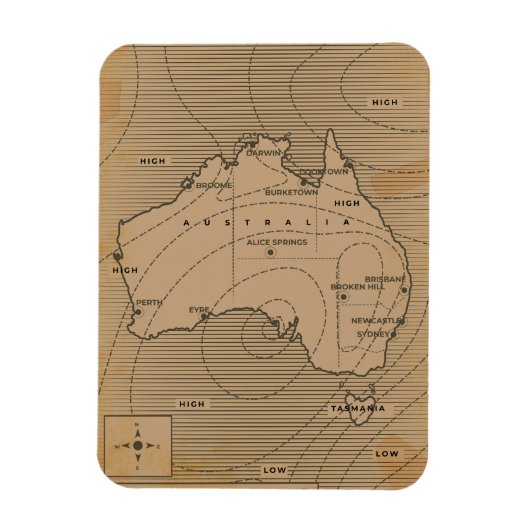 weerkaart van Australië Magneet (Verticaal)