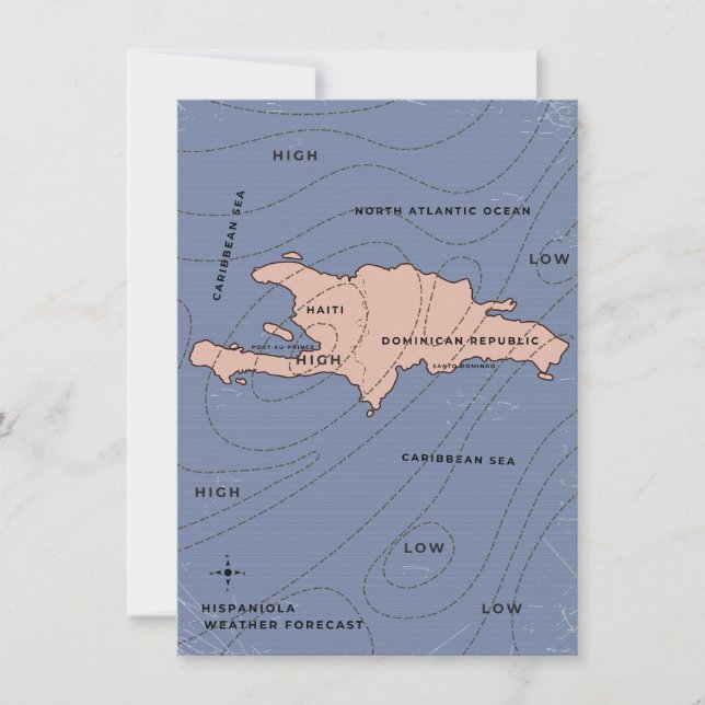 Weerkaart van Hispaniola (Voorkant)
