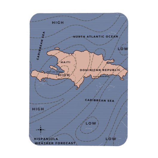 Weerkaart van Hispaniola Magneet (Verticaal)