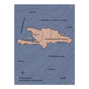 Weerkaart van Hispaniola Perfect Poster