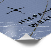 Weerkaart van Hispaniola Perfect Poster (Hoek)