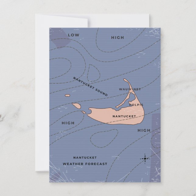 Weerkaart van Nantucket USA (Voorkant)