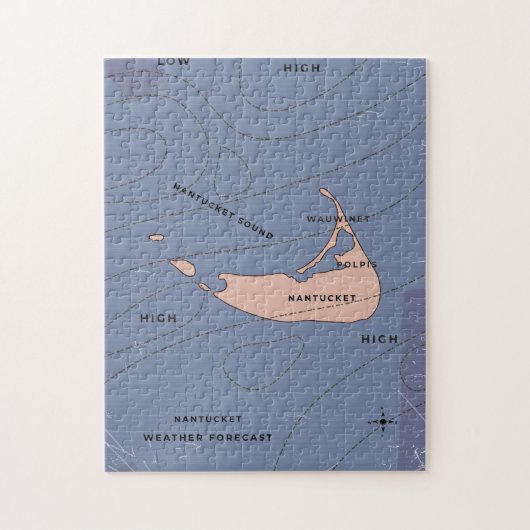 Weerkaart van Nantucket USA Legpuzzel (Verticaal)