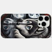 Weerkaatsend ontwerp met witte wolf Case-Mate iPhone case (Achterkant (horizontaal))