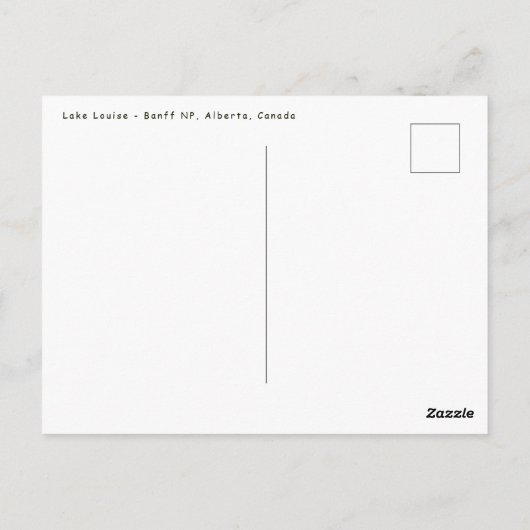 Weerkaatsing op Lake Louise - Banff NP, Canada Briefkaart (Achterkant)