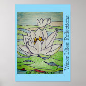 Weerkaatsing waterlelies poster (Voorkant)