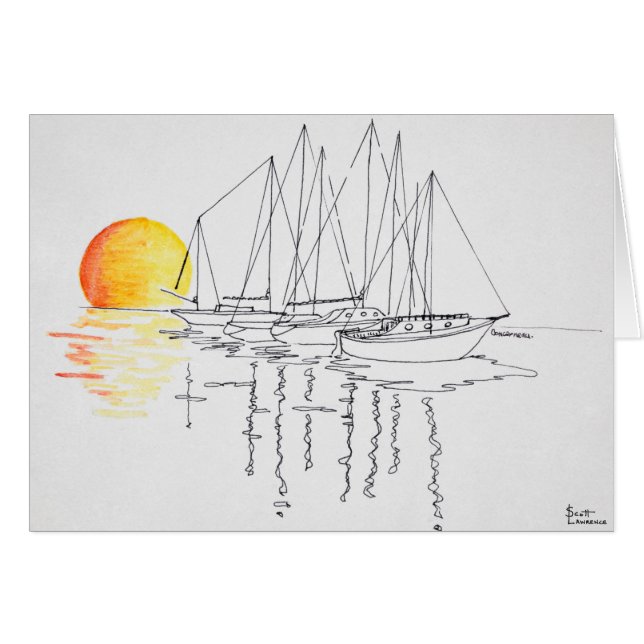 Weerkaatsing zeilboot | Concarneau, Bretagne (Voorkant Horizontaal)