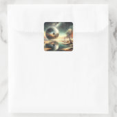 Weerkaatsingen van Chaos Vierkante Sticker (Tas)