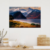 Weerkaatsingen van Zonsondergang Poster (Keuken)