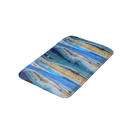 weerkaatste blauwe schuur badmat (Gekanteld)