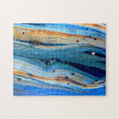 weerkaatste blauwe schuur legpuzzel (Horizontaal)