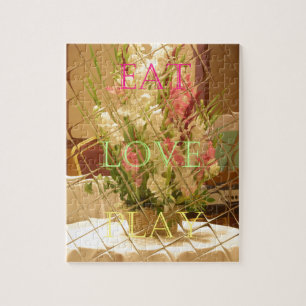 Weerkaatste Bloemen Kunstprint Legpuzzel