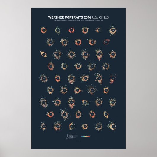 Weerportretten 2014: Amerikaanse steden Poster (Voorkant)