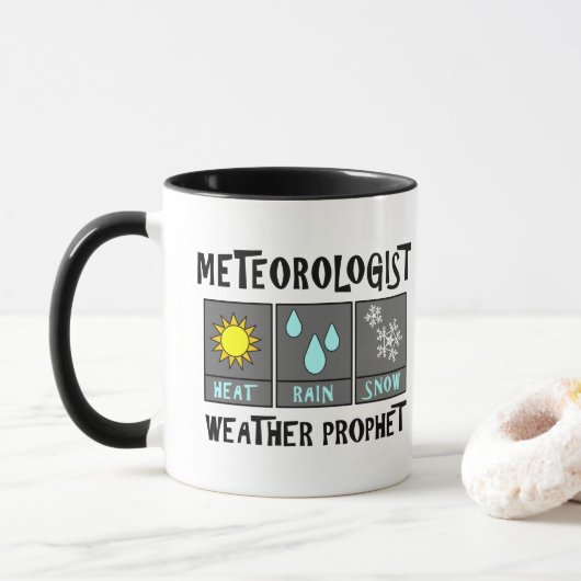 weerprofeet van de meteoroloog mok (Met donut)