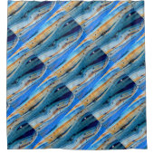 weersblauw plankpatroon douchegordijn (Voorkant)